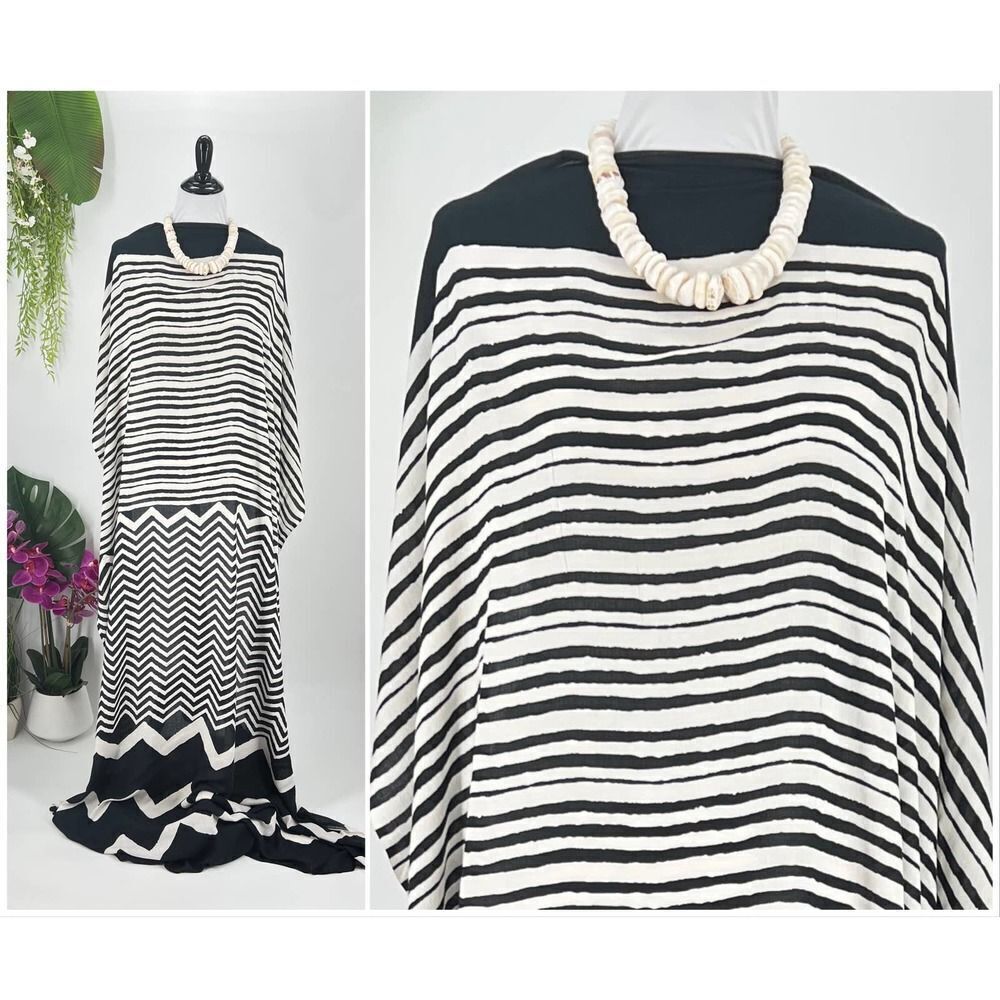 COPY - Black /White Chevron SARONG Kīkepa PareoBeach Wrap Skirt Summer Scarf
